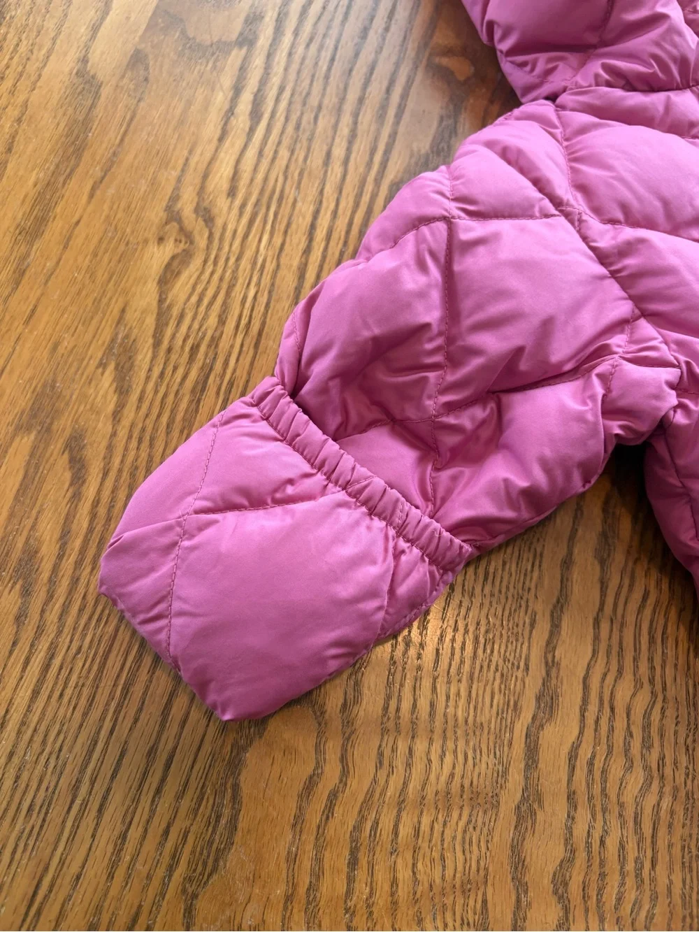 Lands End Pink Goose Down Baby Bunting Hooded Snowsuit Girl’s Size 6 Months SPOT